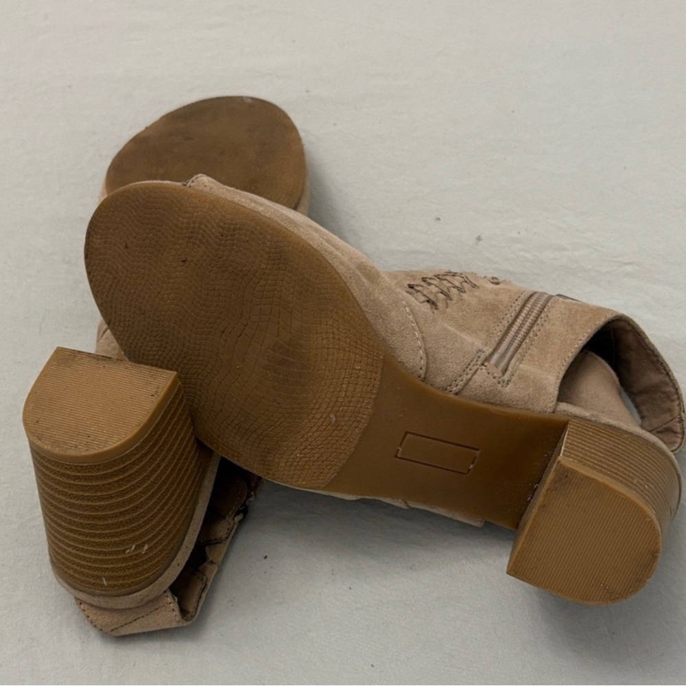 Francesca's Collections Brown Peep-Toe Heeled Boots - Picture 9 of 9